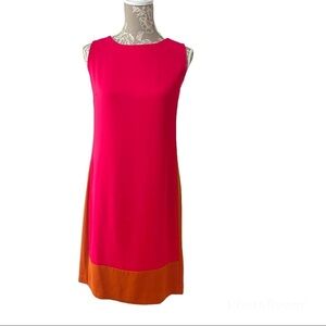 Nine West Hot Pink and Golden Orange Pencil Dress Sz 8